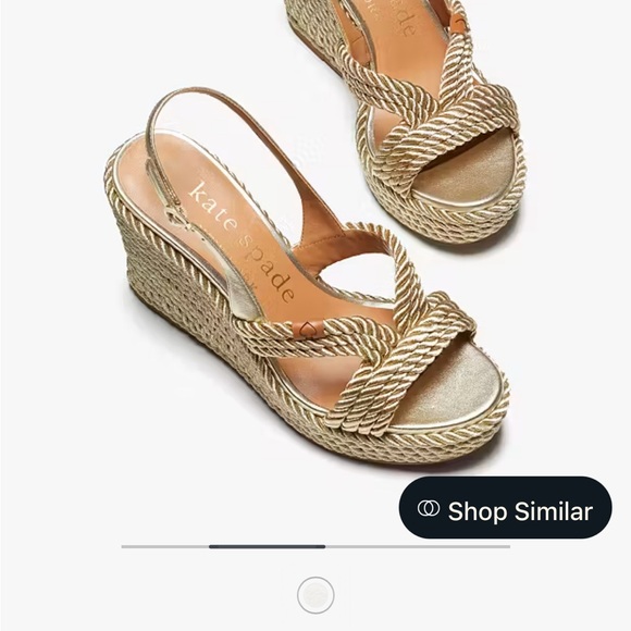 Kate Spade Gold Woven Wedges - Picture 2 of 8